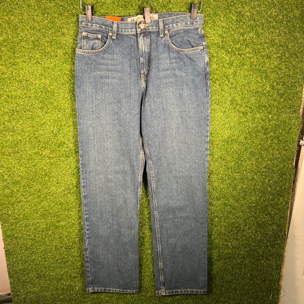 Fission Mens Relaxed Fit Straight Leg‎ Jeans Medium Wash Blue 34x34 NWT Y2K